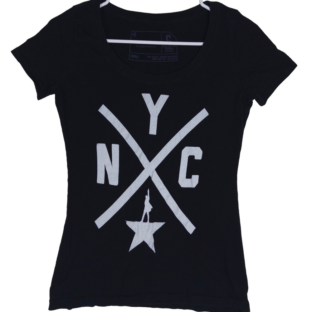 Hamilton T-Shirt Small Womens NYC Broadway Musical Graphic Tee Black